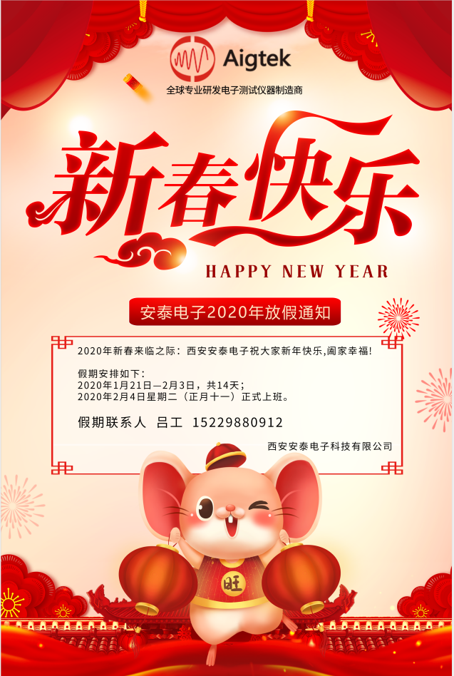 【恭賀新春】Aigtek全體員工祝大家2020年鼠年大吉！萬事如意！